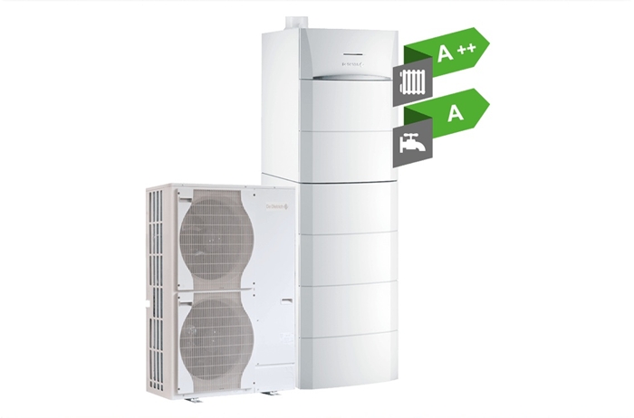 Hybrydowy system grzewczy HPI G HYBRID od De Dietrich w nowoczesnym domu jednorodzinnym