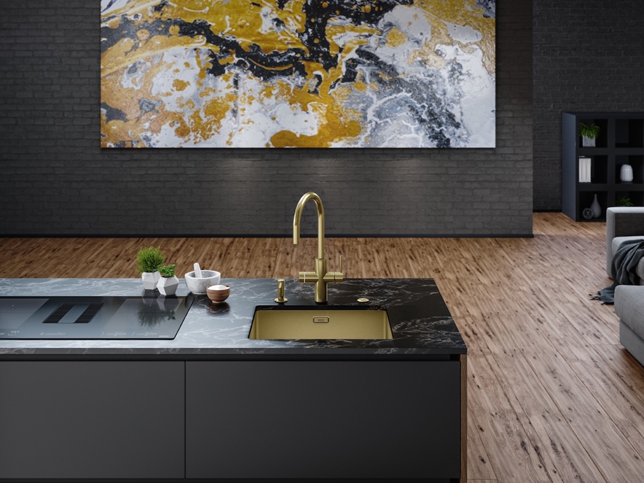 FRANKE bateria filrująca Mythos Water Hub złota, fot. FRANKE 