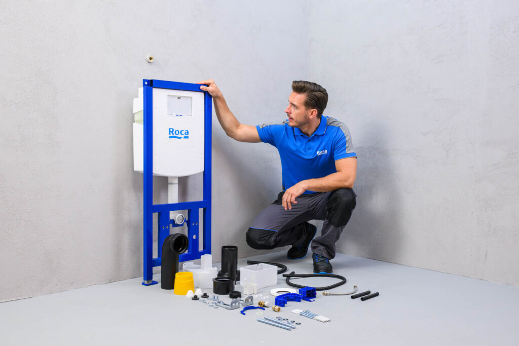 Fot. System stelaży podtynkowych Roca Duplo S to kompletny zestaw gotowych, dopasowanych do siebie elementów, które ułatwiają pracę montera, fot. Roca