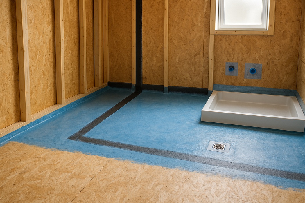 Hydroizolacja pod płytki w strefach mokrych – taśmy, kołnierze i powłoka na płytach drewnopochodnych