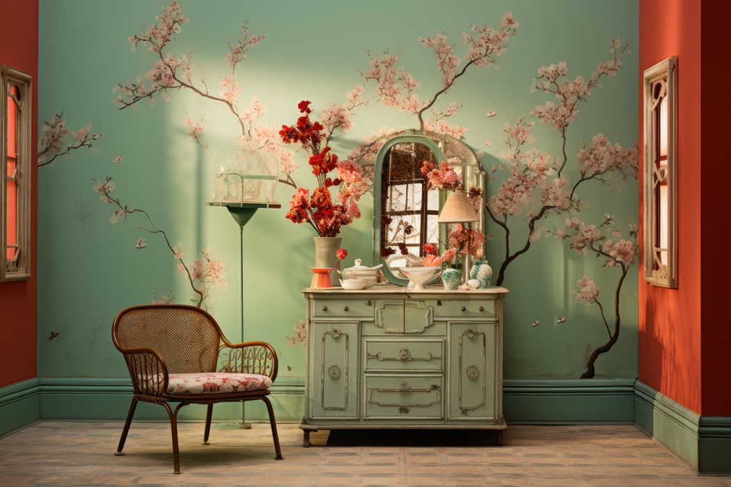 Farba i tapeta w jednym pomieszczeniu, fot. PZPFiK