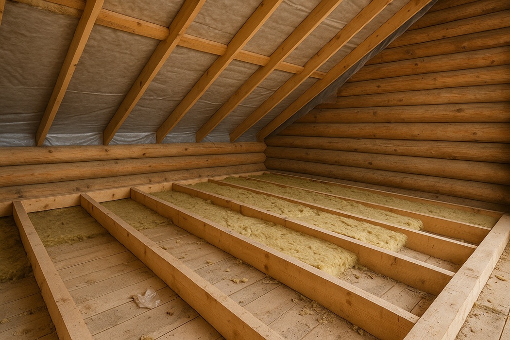 Jak dobrać izolację podłogi i dachu w domu z bali?
