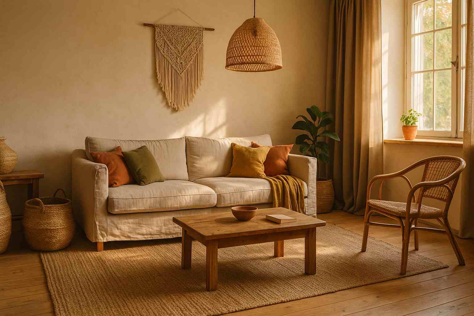Boho bez kiczu: naturalne tkaniny i plecionki