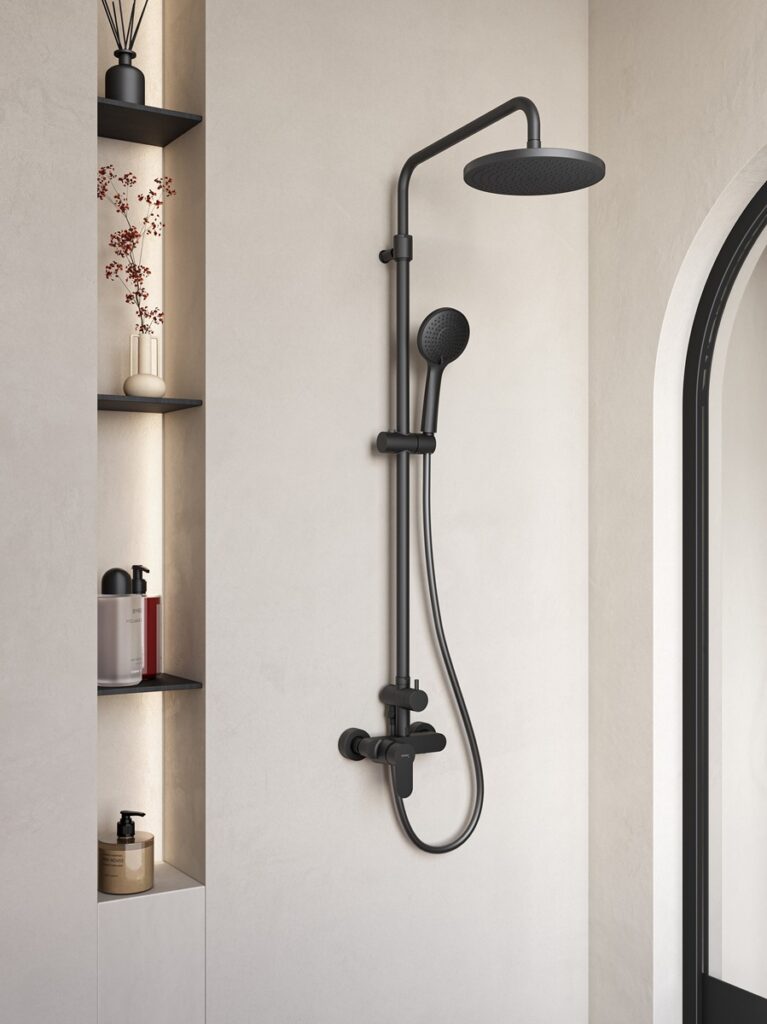 NOSTRIS BLACK_zestaw natryskowy z baterią, fot. Ferro