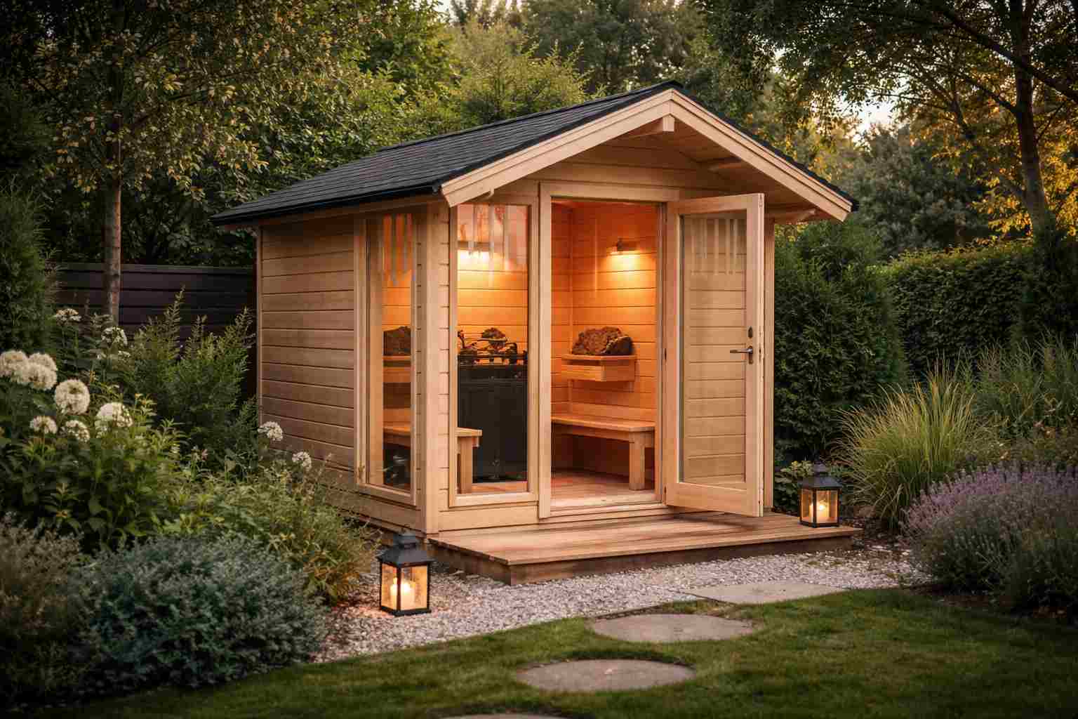 Sauna na kostce, żwirze czy płycie betonowej? Co sprawdza się najlepiej?