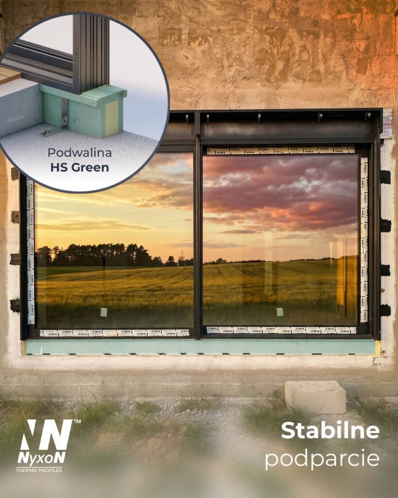 Nyxon podwalina HS Green, stabilne podparcie okna