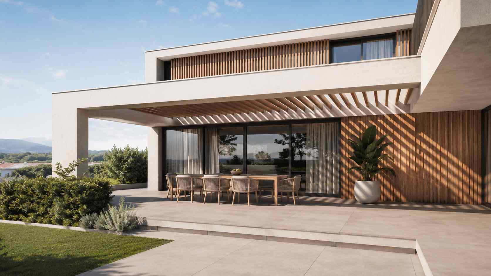Pergola zaprojektowana razem z domem. Kiedy nie warto odkładać decyzji na później?