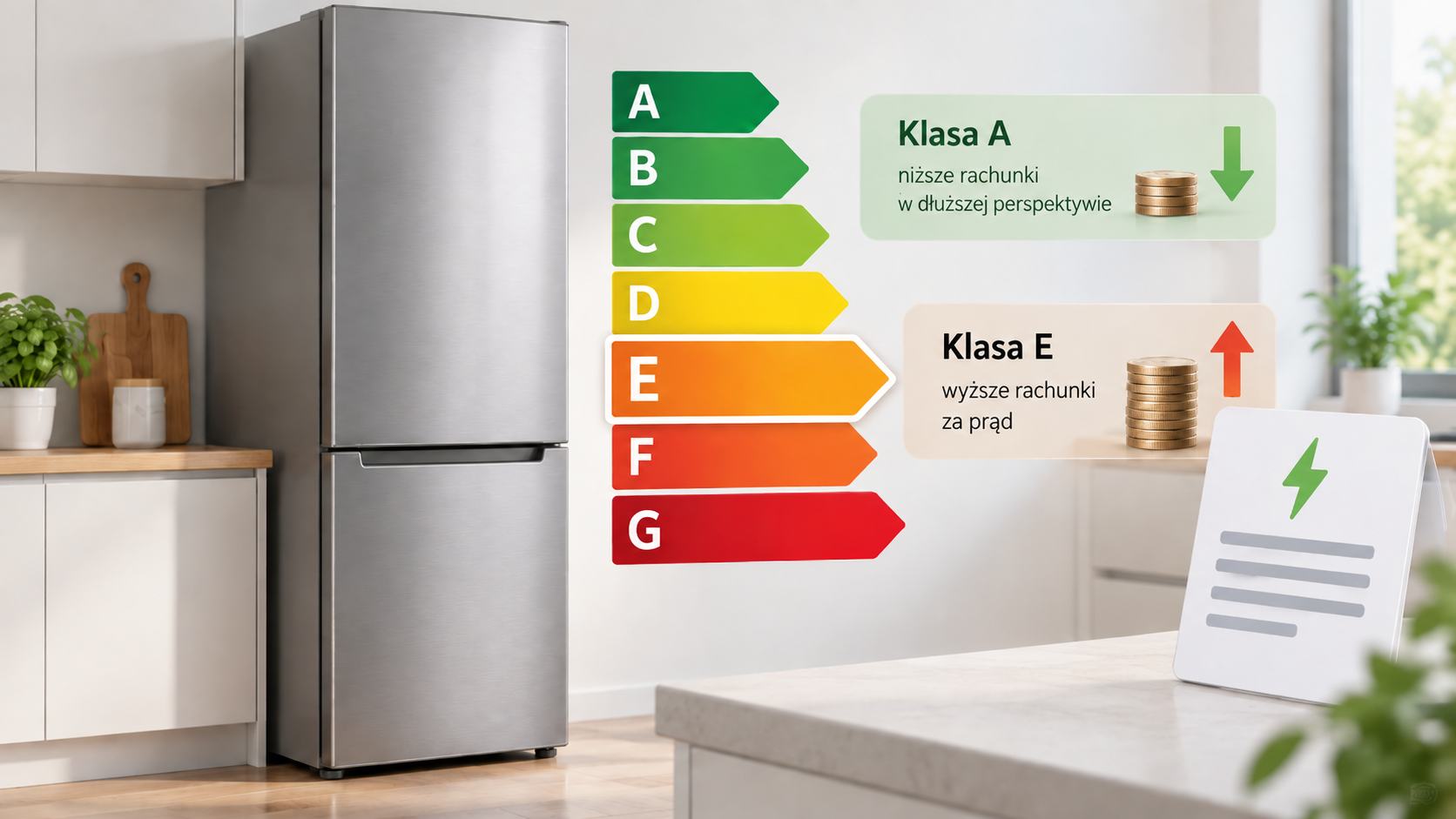 Klasa energetyczna lodówki a rachunki za prąd. Ile można zyskać, wybierając A zamiast C lub E?